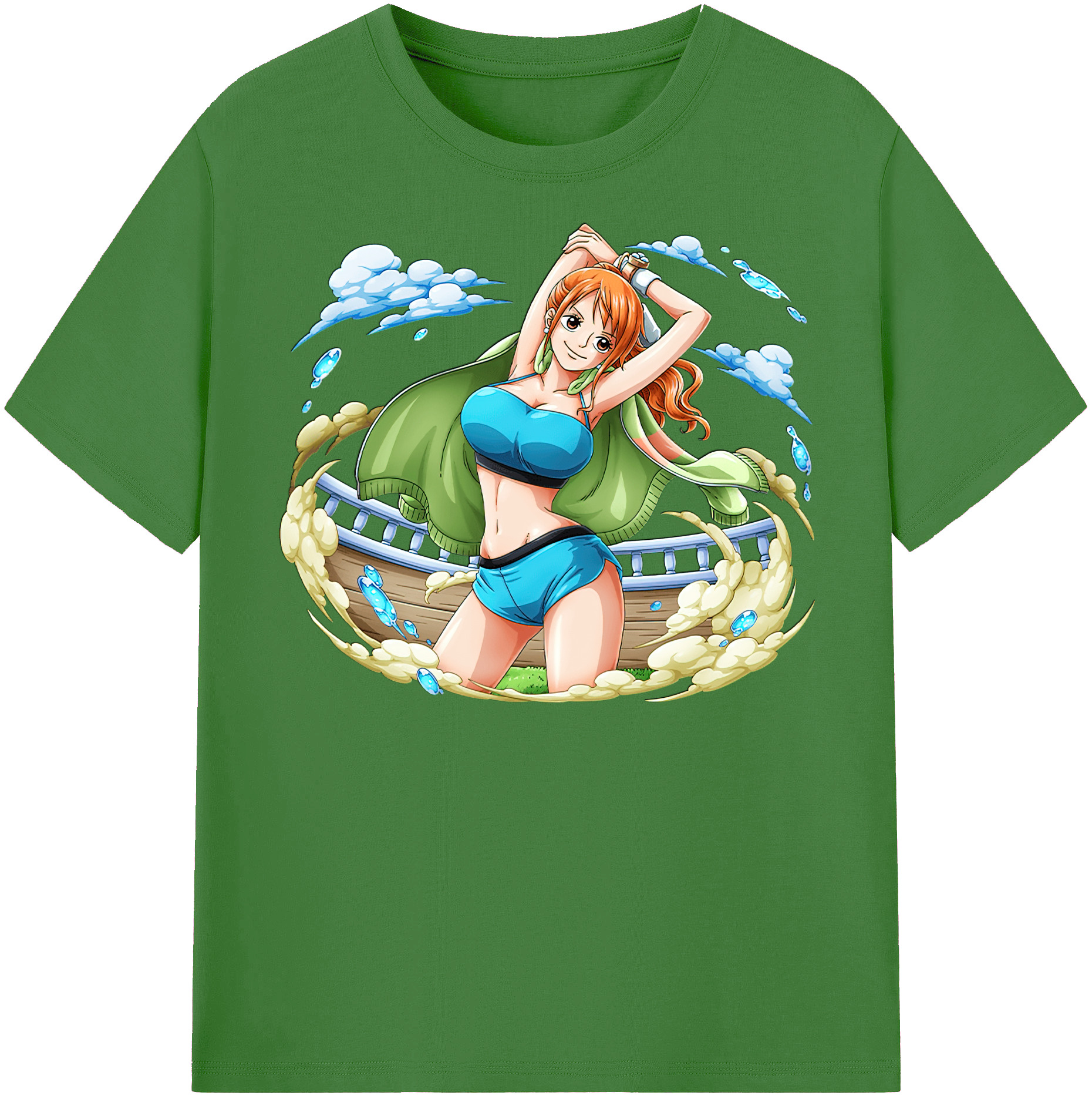 （画像用） ワンピース ナミ ONE PIECE Nami レディースカジュアルプリントTシャツ（綿100％）